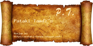 Pataki Tamás névjegykártya